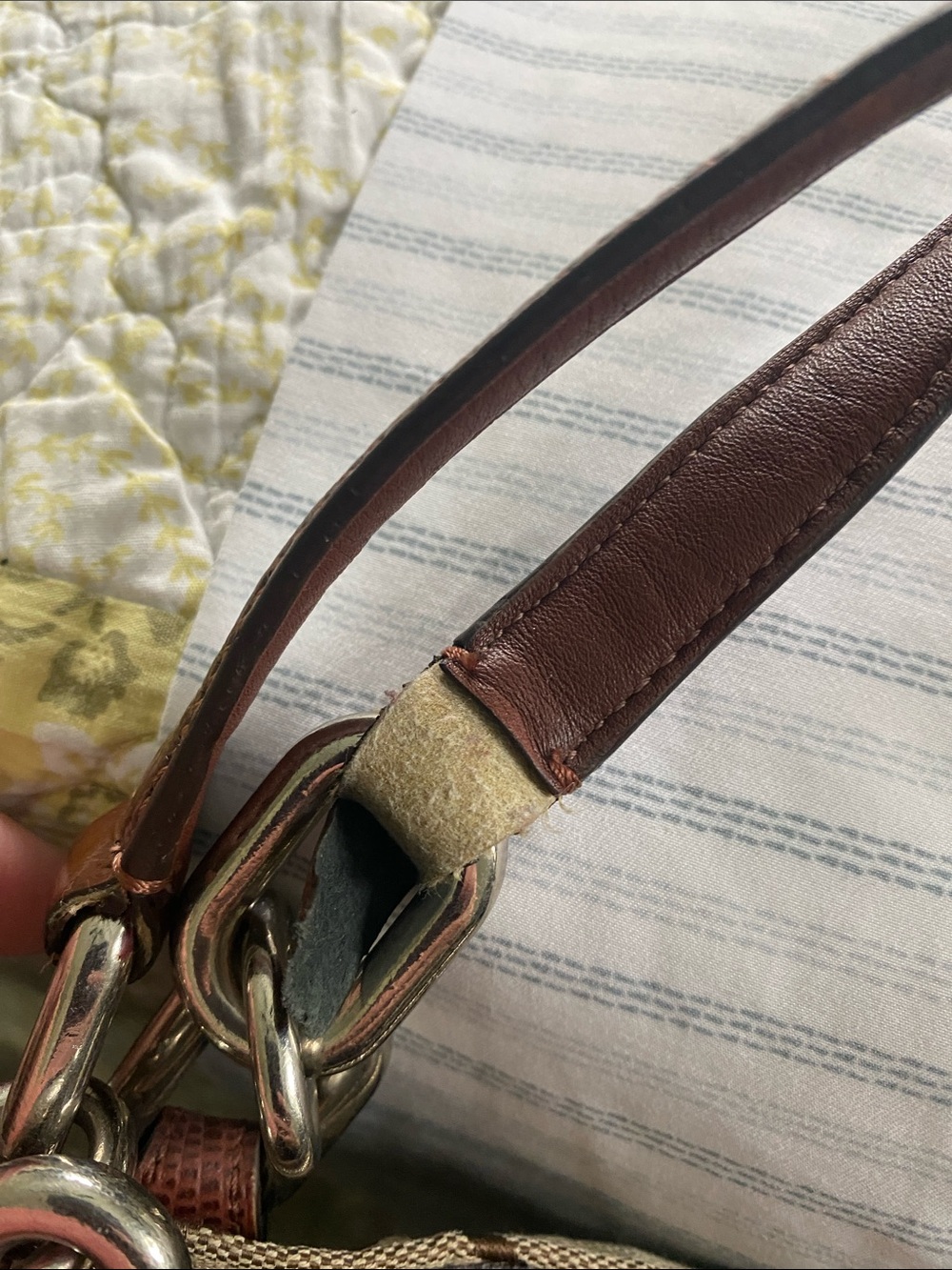 Coach Brown/Tan Signature Canvas Shoulder Bag with Leather Trim - Picture 5 of 5